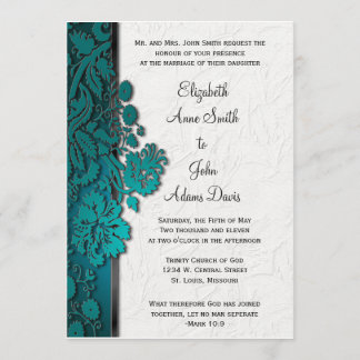 Invitation Interrompre l'invitation de l'Mariage Turquoise Da