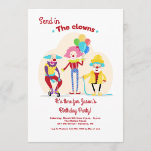 Invitation Introduisez l'invitation de clowns