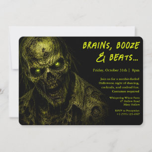 Invitation Invasion de zombies   Fête de costumes d'Halloween