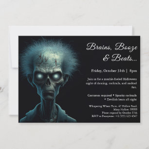 Invitation Invasion de zombies Fête de costumes d'Halloween