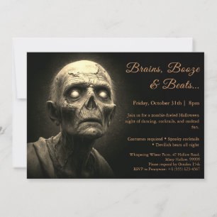 Invitation Invasion de zombies   Fête de costumes d'Halloween