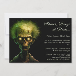Invitation Invasion de zombies Fête déguisée d'Halloween
