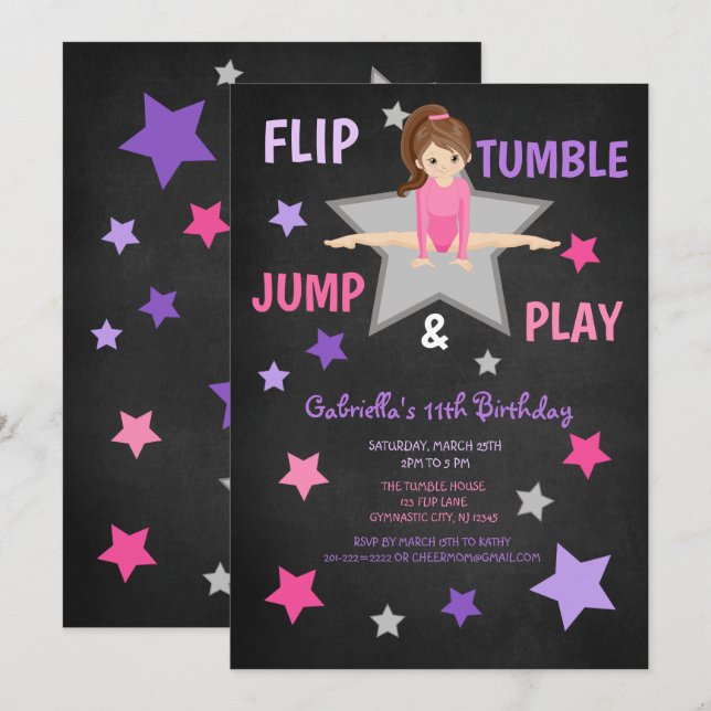 Invitation Inverser, Tumble, Sauter et Jouer à la gymnastique (Devant / Derrière)