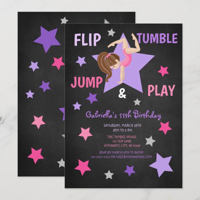 Invitation Inverser, Tumble, Sauter et Jouer à la gymnastique (Devant / Derrière)
