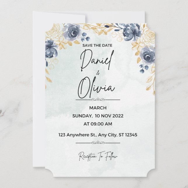INVITATION INVÉTATIONS DES MARIAGES FLEURS (Devant)