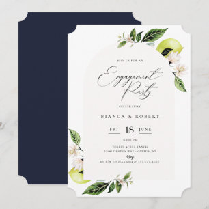 Invitation Invit Botanique Lemons Arch Frame Engagement Party