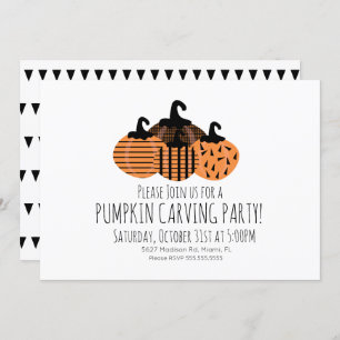 Invitation Invit Citrouille géométrique de découpage minimali