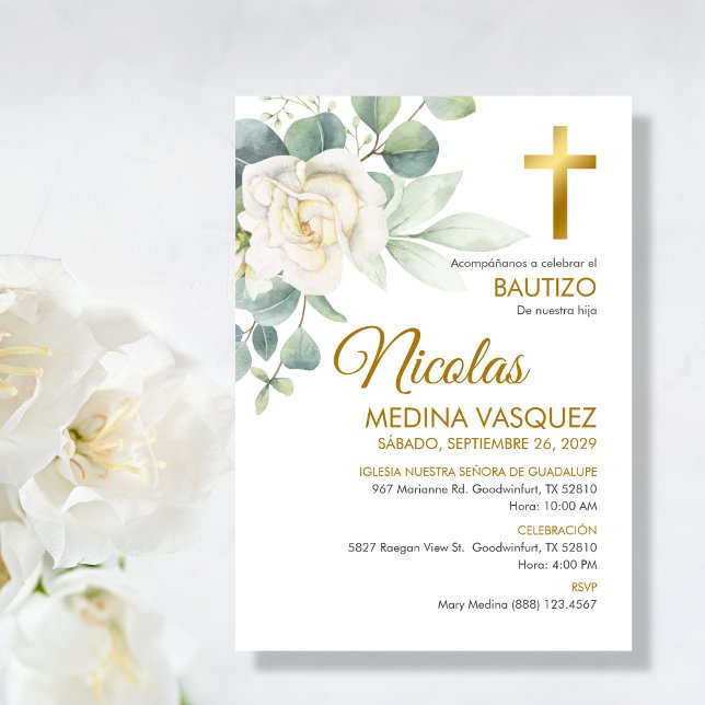 Invitation Invitacion Bautizo Boy or Girl Elegant Baptism (Créateur téléchargé)