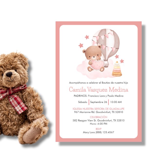 Invitation Invitacion Bautizo Pour Les Filles Christening Bap (Créateur téléchargé)