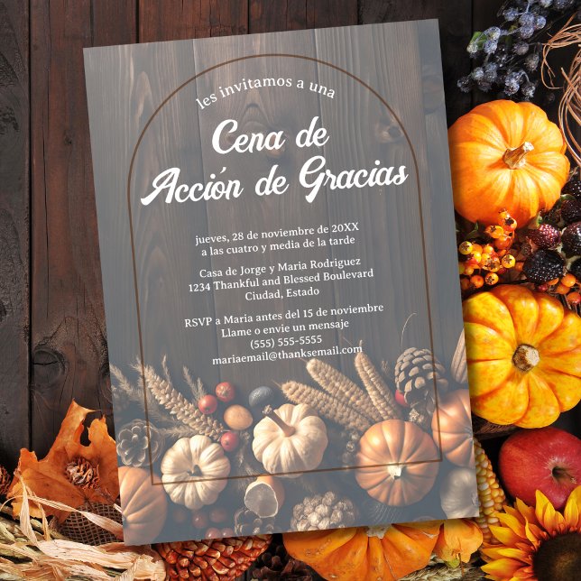 Invitation Invitación Cena de Acción de Gracias Con Calabazas (Créateur téléchargé)