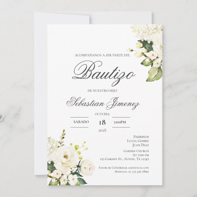 Invitation Invitación de bautizo en español (Devant)