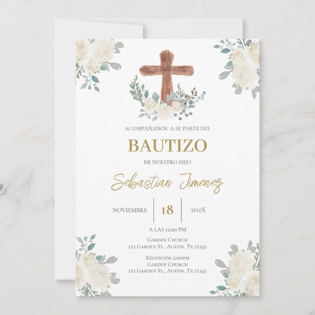 Invitation Invitación de bautizo en español (Devant)