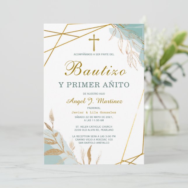 Invitation Invitación de Bautizo Y Primer Añito (Debout devant)