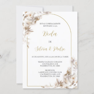 Invitation Invitacion de boda con ramo blanco