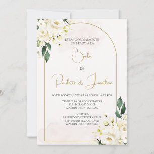 Invitation Invitacion de boda con ramo blanco