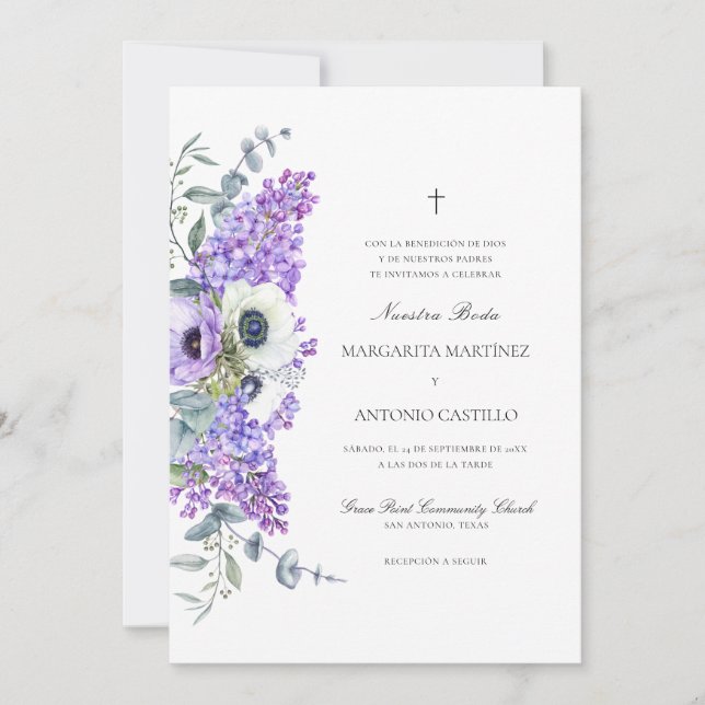 Invitation Invitacion de Boda Cristiana Tout en un Mariage (Devant)