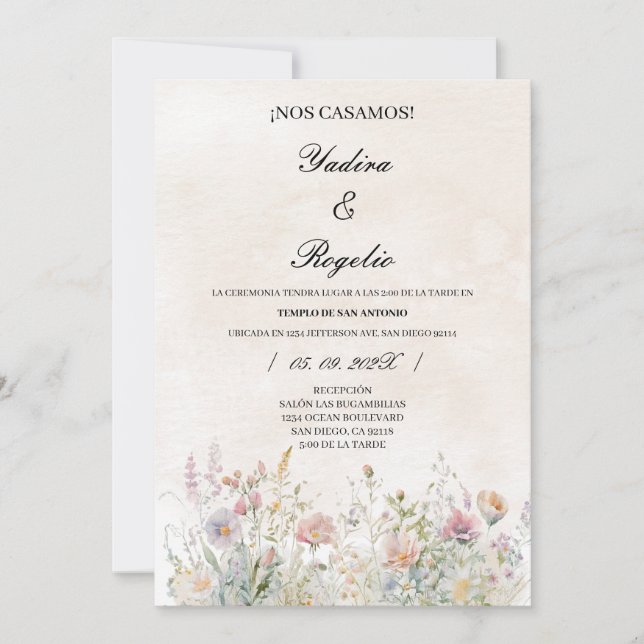 Invitation Invitacion de boda de flor (Devant)