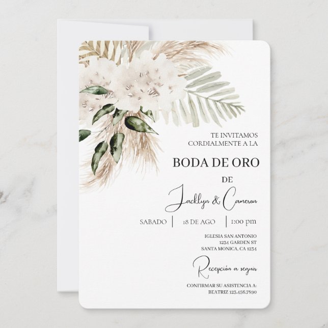 Invitation Invitación de boda de oro (Devant)