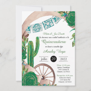 Invitation Invitación de Charro Huapango Quinceanera, Vert