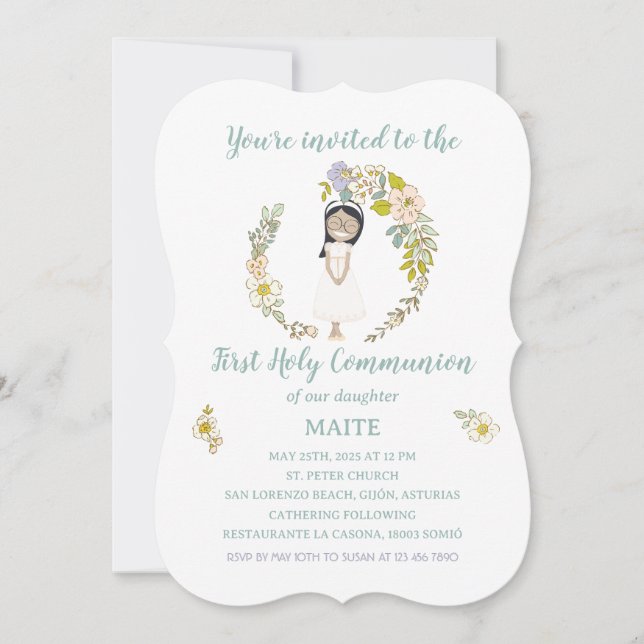 Invitation Invitación de Comunión MAITE (Devant)