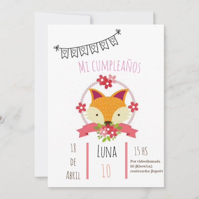 Invitation invitacion de cumpleaños (Devant)