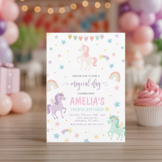 Invitation Invitación de cumpleaños de Unicornio por capricho