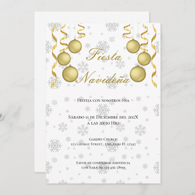Invitation Invitación del partido navidades (Devant / Derrière)