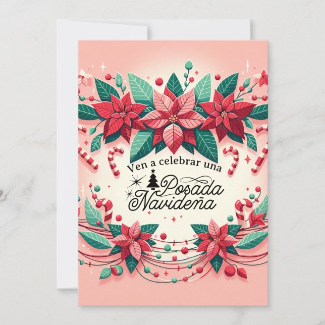 Invitation Invitación Fiesta de Posada Navideña espagnol (Devant)