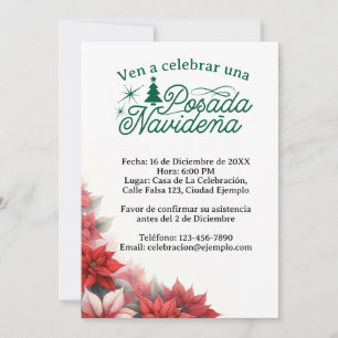 Invitation Invitación Mexican Posada Navideña espagnol