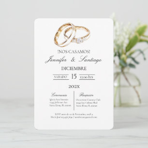 Invitation Invitación minimalista con anillo para boda
