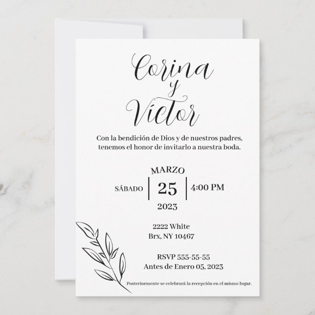 Invitation Invitacion minimalistas en español (Devant)
