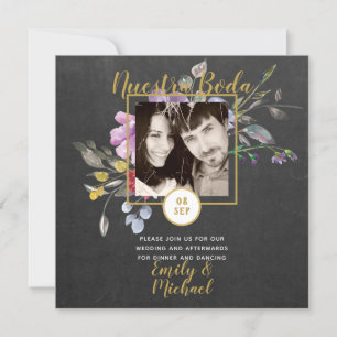 Invitation Invitacion Nuestra Boda - PHOTO Mariage Purple 2