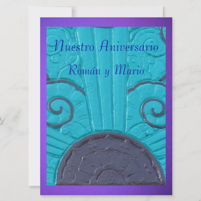 Invitation Invitación - Nuestro Aniversario - Azul y púrpura (Devant)