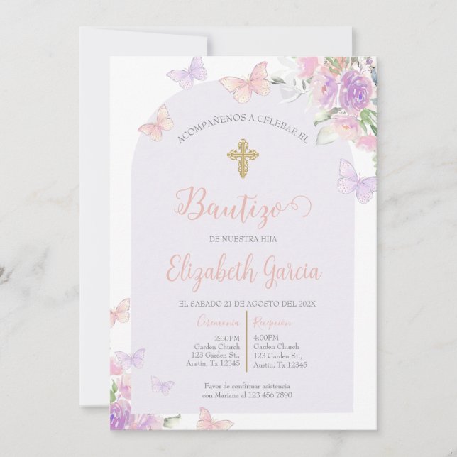 Invitation Invitación para bautismo (Devant)