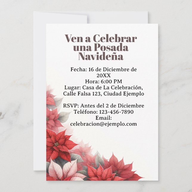Invitation Invitación para Posada Navideña espagnol (Devant)