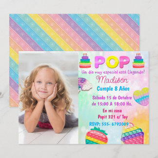 Invitation Invitación Pop It Niña