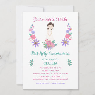 Invitation Invitación Primera Comunión CECILIA
