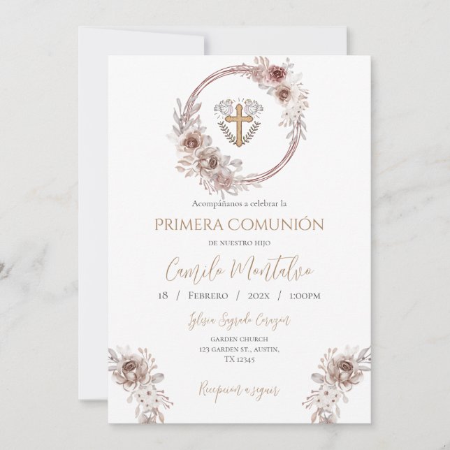 Invitation Invitación primera Comunión niño (Devant)
