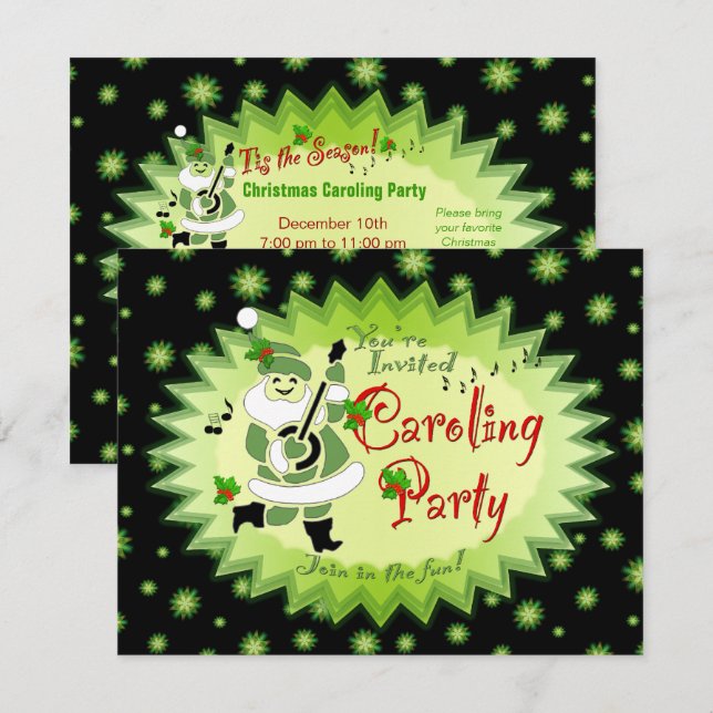 Invitation Invitat de la partie de carnaval de Père Noël (Devant / Derrière)
