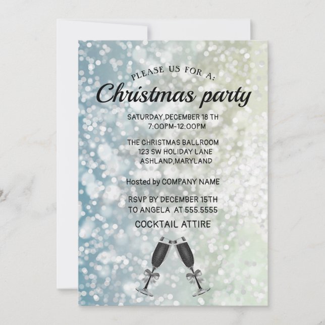 Invitation Invitat de Noël parfait, élégant et brillant (Devant)