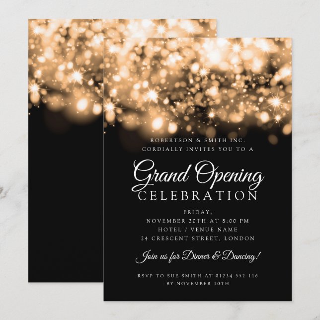 Invitation Invitat officiel de la grande ouverture d'entrepri (Devant / Derrière)