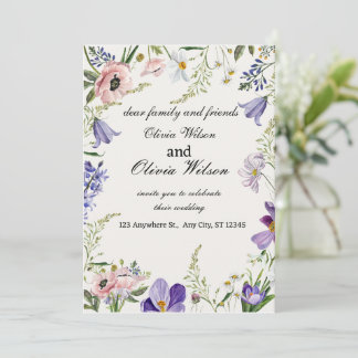 Invitation Invitatiatiatia Mariage à bordure de crème et de v