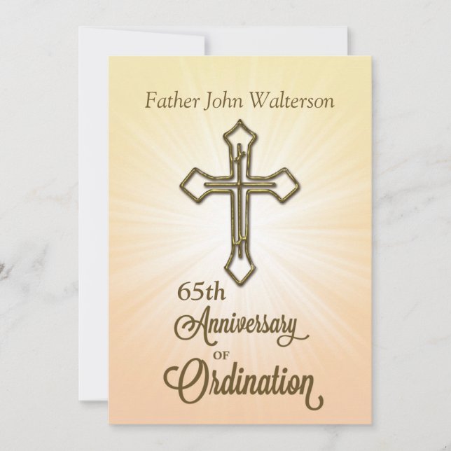 Invitation Invitation, 65e anniversaire de l'ordination (Devant)