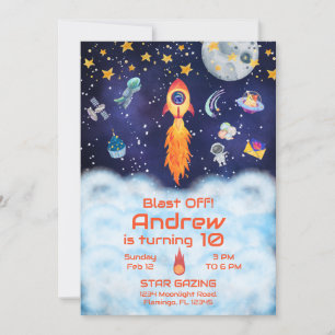 Invitation Invitation, Anniversaire Spatial