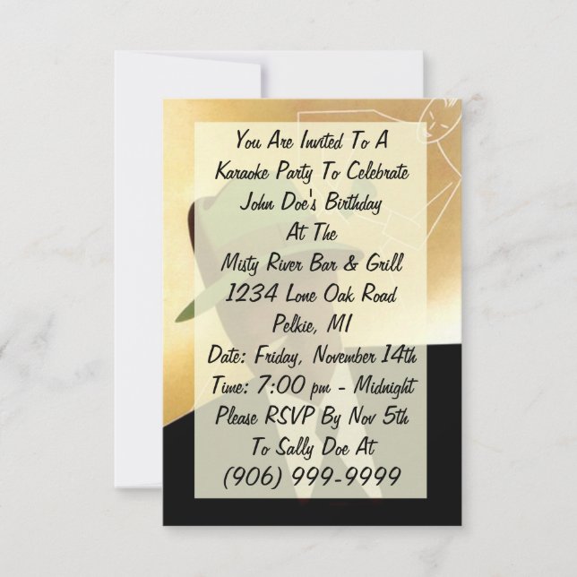Invitation Invitation de la soirée du Karaoke Part (Devant)