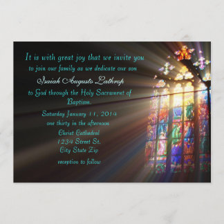 Invitation Invitation/Faire-part de Baptême en verre tendu