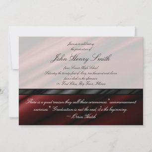 Invitation Invitation/Faire-part de graduation de la soie rou