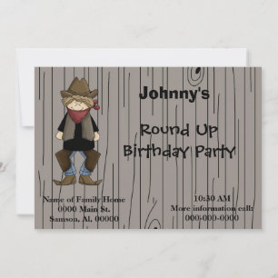 Invitation Invitation-fête d'anniversaire de Cowboy