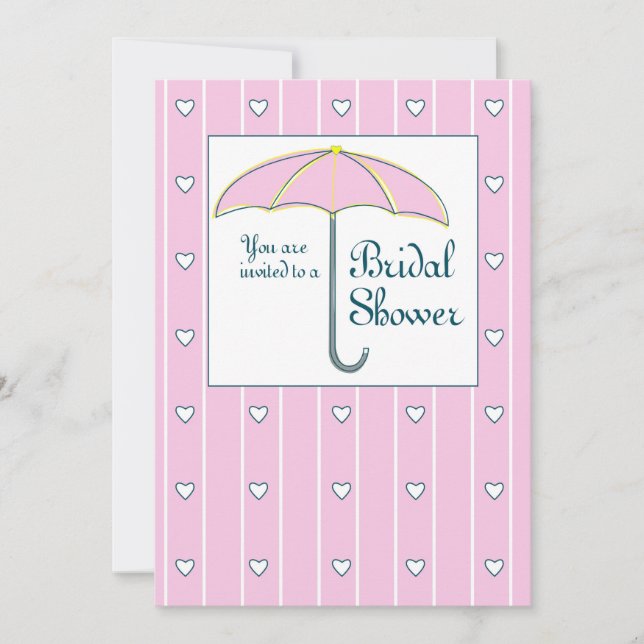Invitation Invitation, Fête des mariées Parapluie rose (Devant)