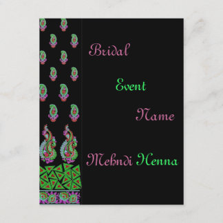 Invitation Invitation*Indien*Mehndi*Vert*Noir